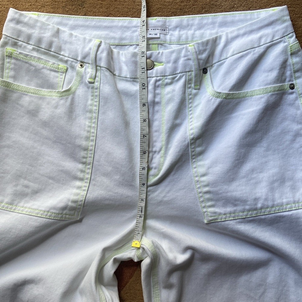 Good American Good '90s Carpenter in White High Waist Wide Leg Jeans, Size 14/32 - Picture 10 of 12